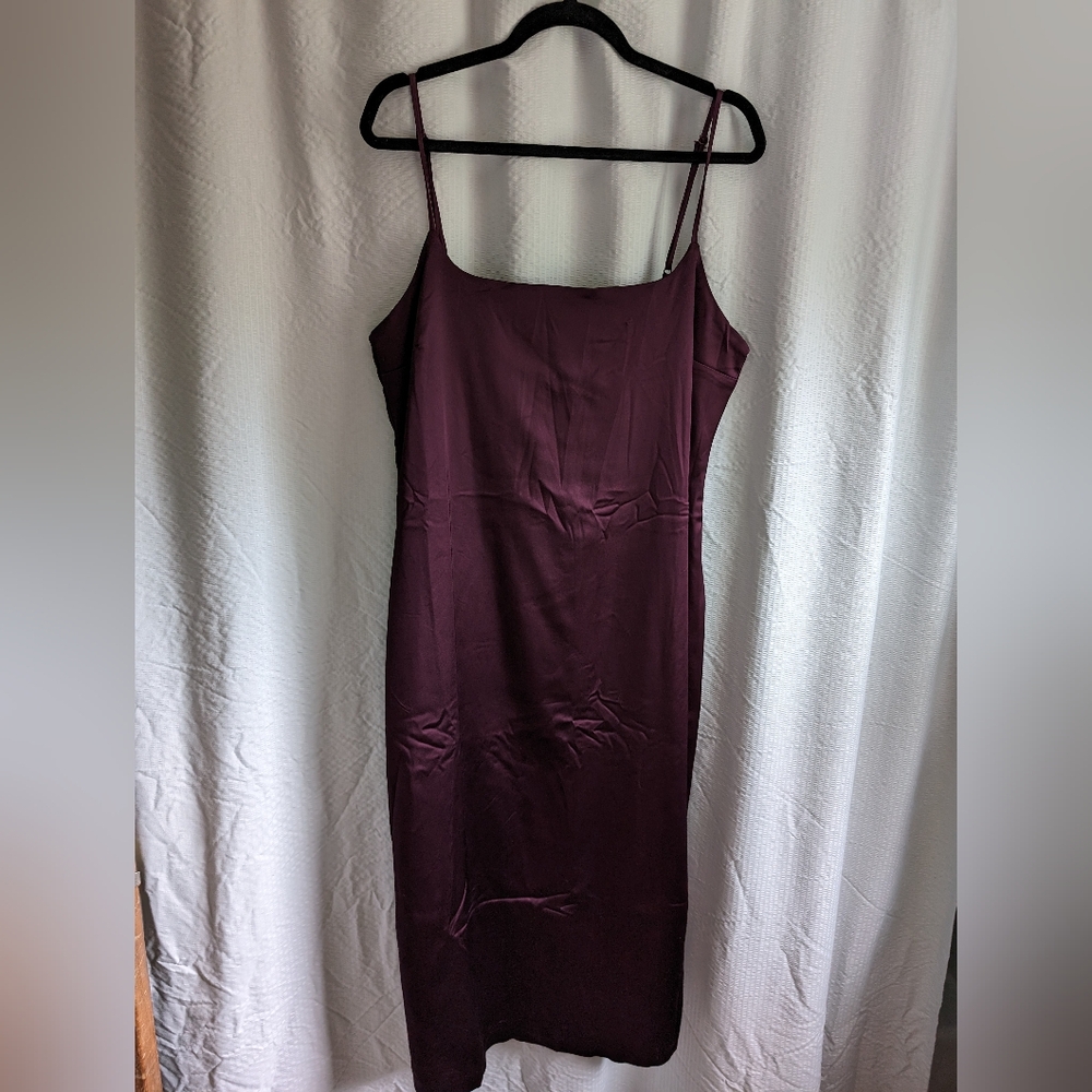 Maroon Stretch Satin Abercrombie Dress